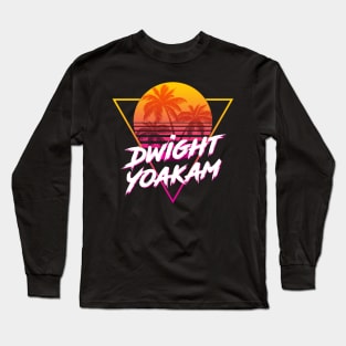 Dwight Yoakam - Proud Name Retro 80s Sunset Aesthetic Design Long Sleeve T-Shirt